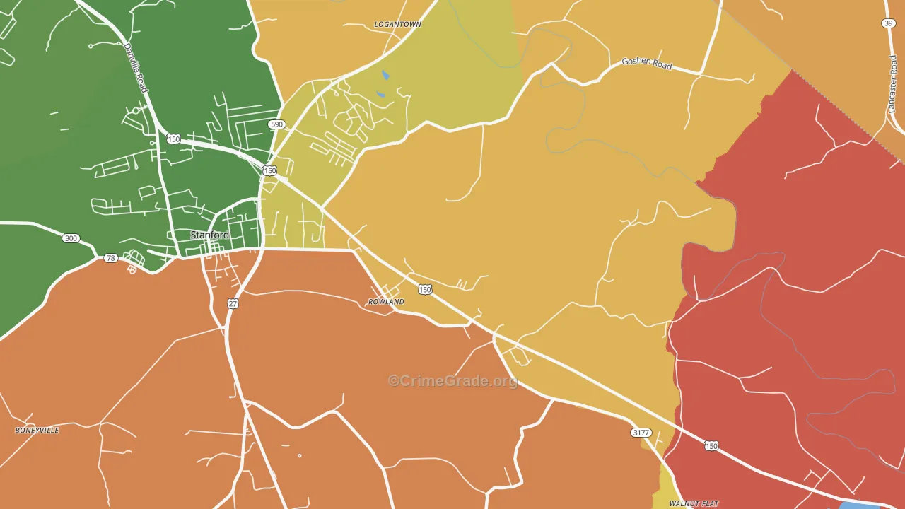 Rowland, KY Map of Assault Rates