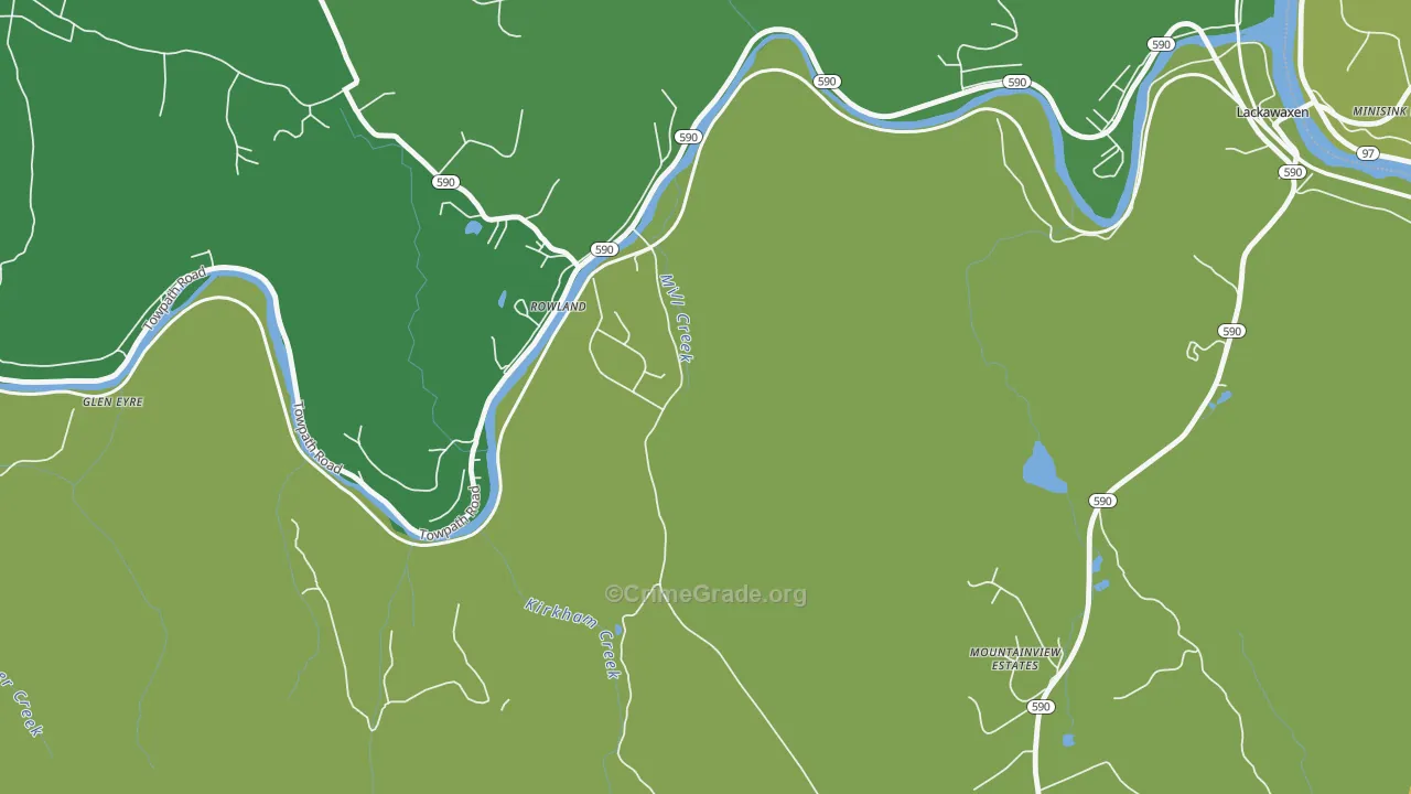 Rowland, PA Map of Assault Rates