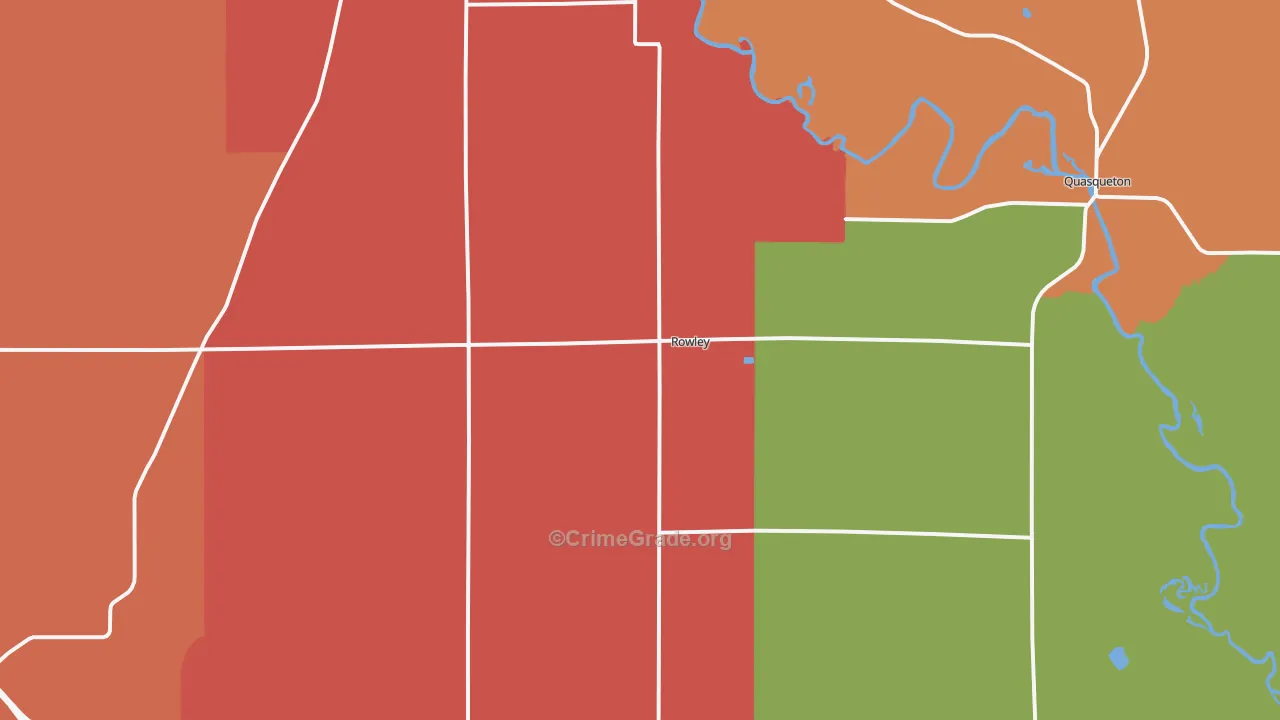 Rowley, IA Map of Assault Rates