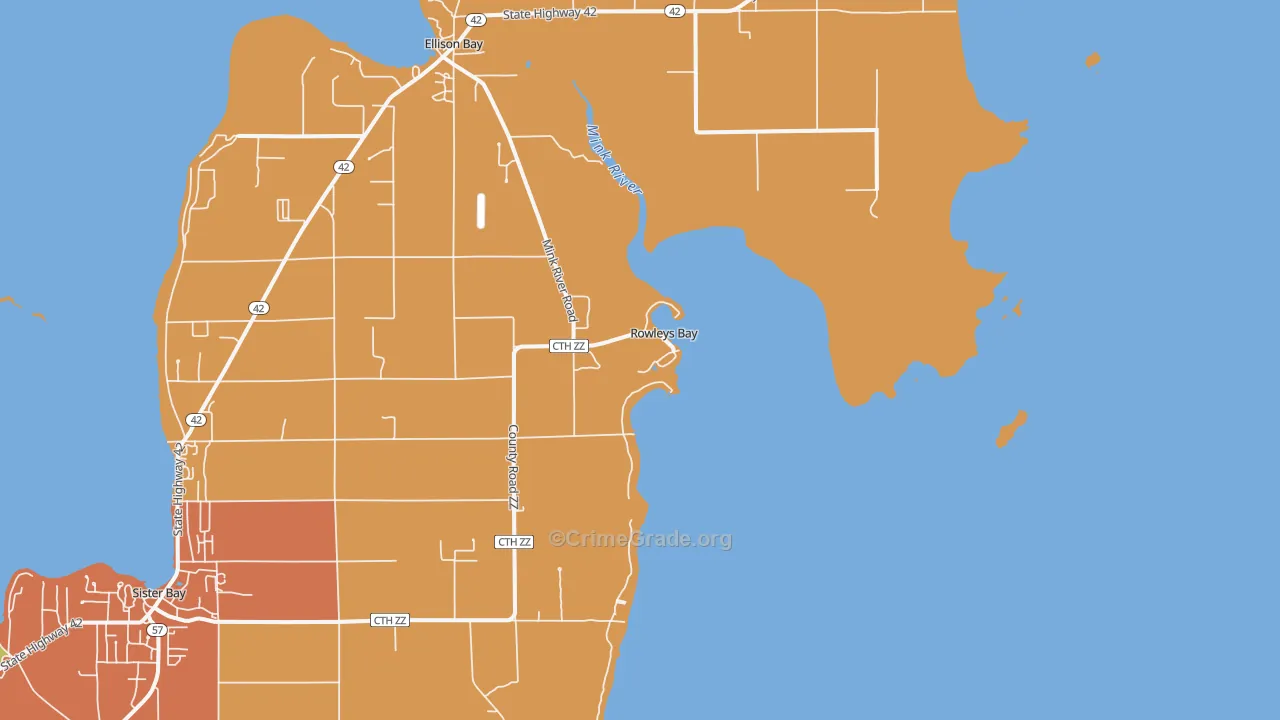 Rowleys Bay, WI Map of Assault Rates