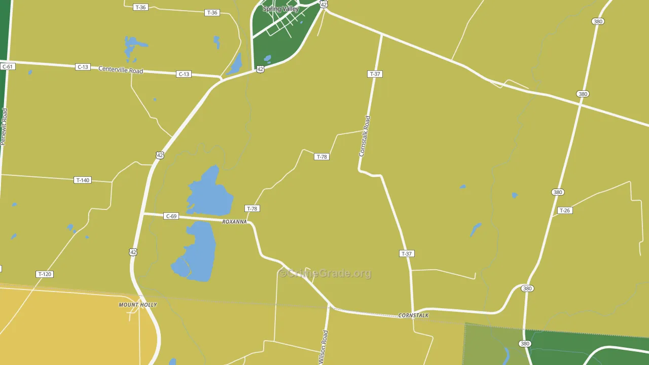 Roxanna, OH Map of Assault Rates