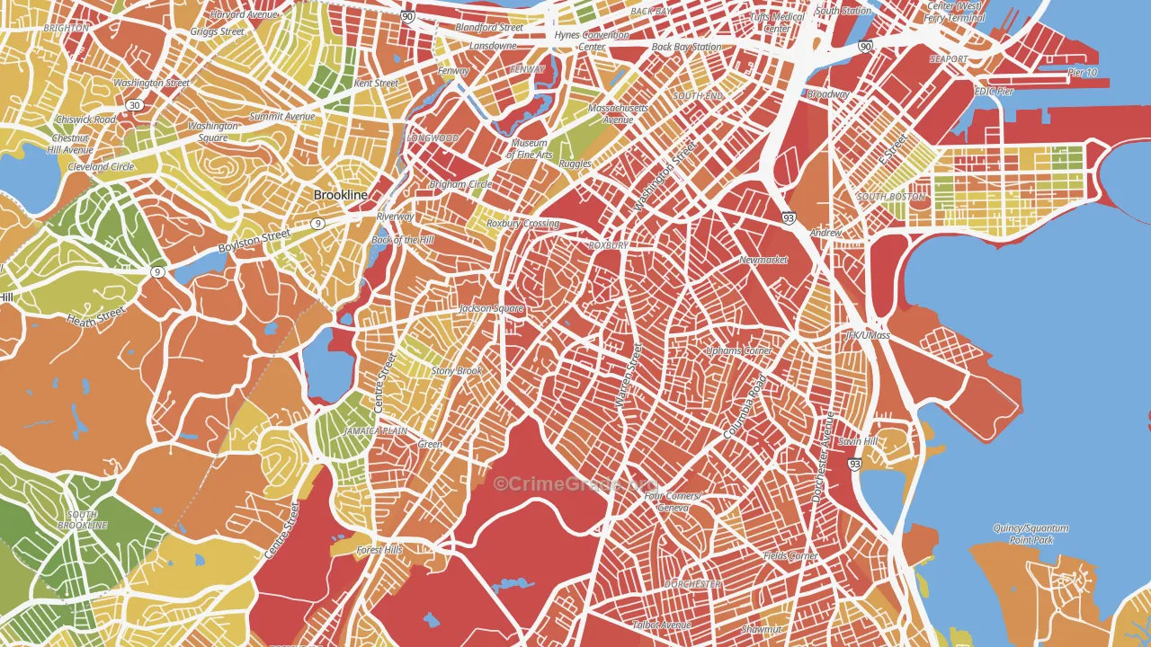 Roxbury, Boston, MA Map of Assault Rates