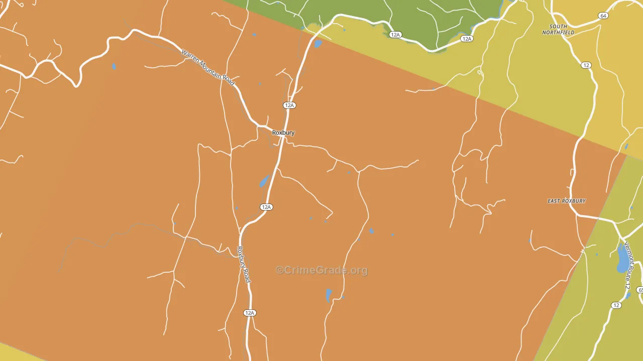 Roxbury, VT Map of Assault Rates