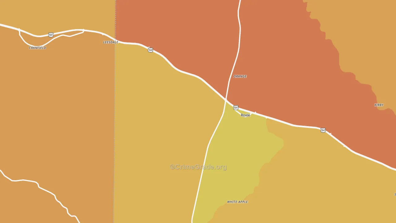Roxie, MS Map of Assault Rates