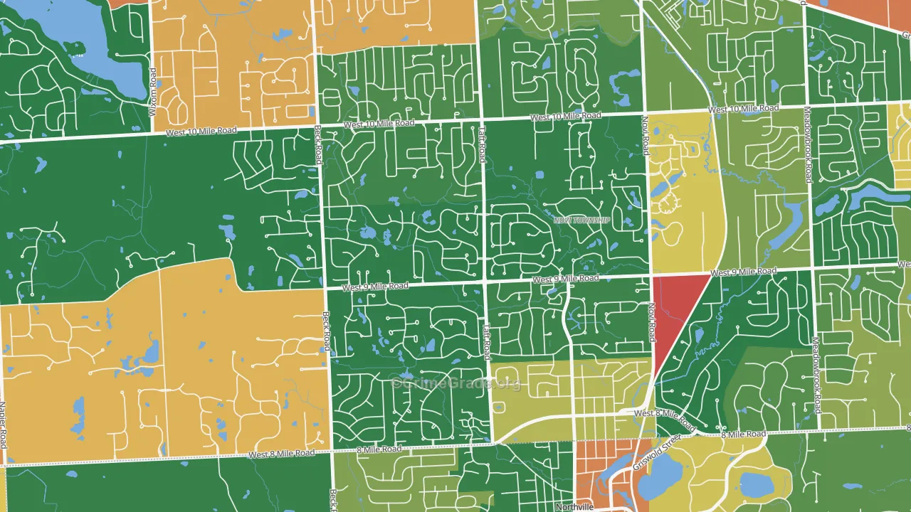 Royal Crown Estates, Novi, MI Map of Assault Rates
