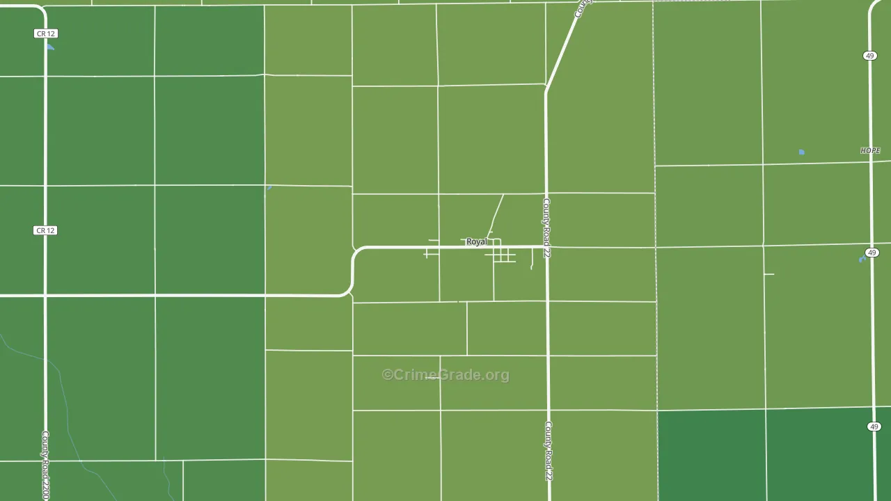 Royal, IL Map of Assault Rates