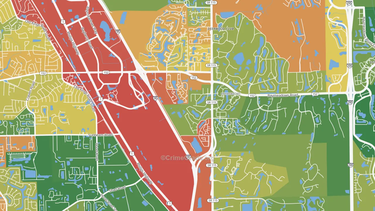 Royal Lakes, Jacksonville, FL Map of Assault Rates