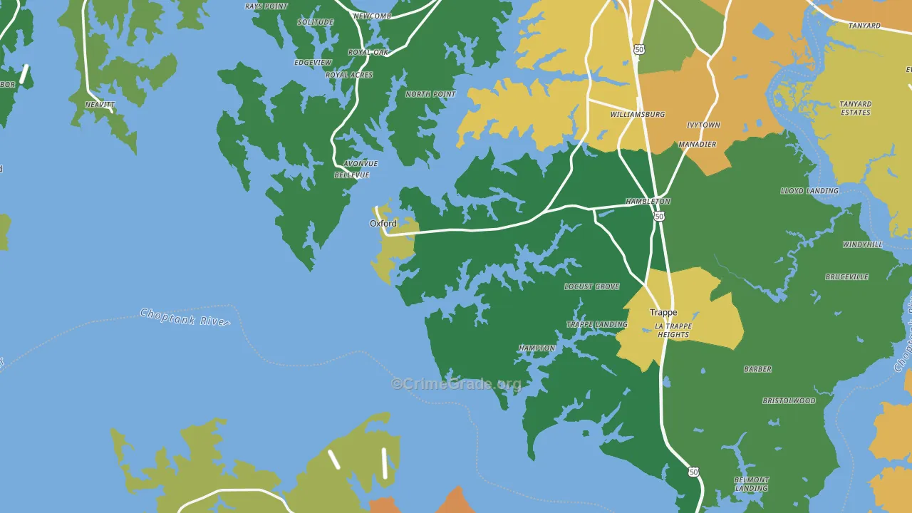 Royal Oak, MD Map of Assault Rates