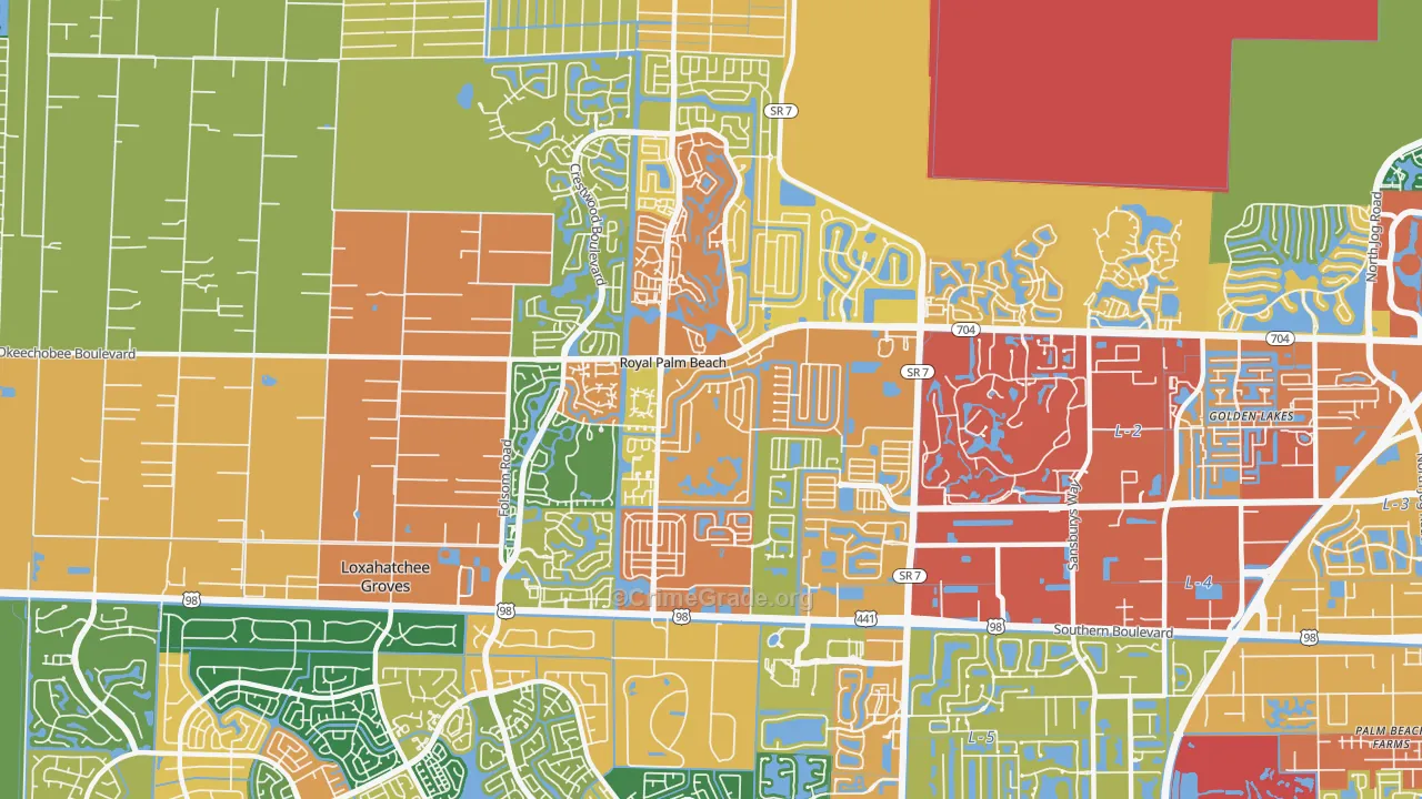 Royal Palm Beach, FL Map of Assault Rates