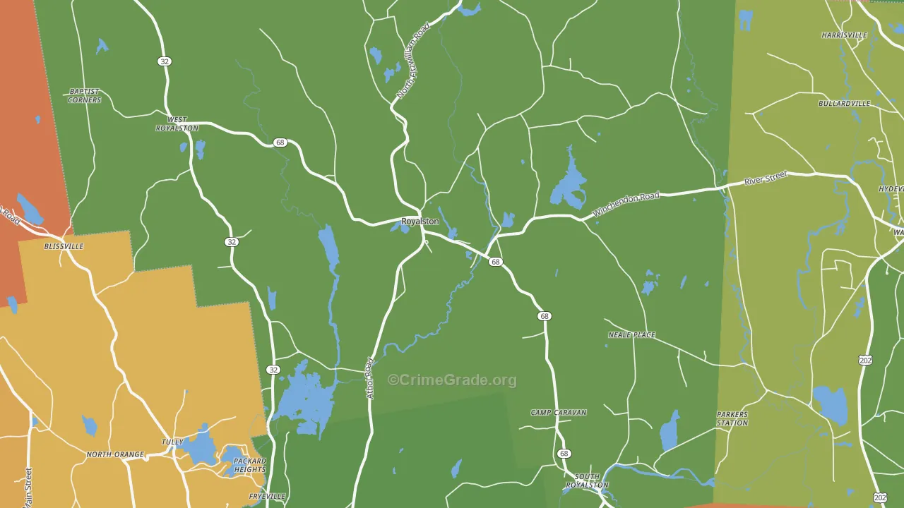 Royalston, MA Map of Assault Rates