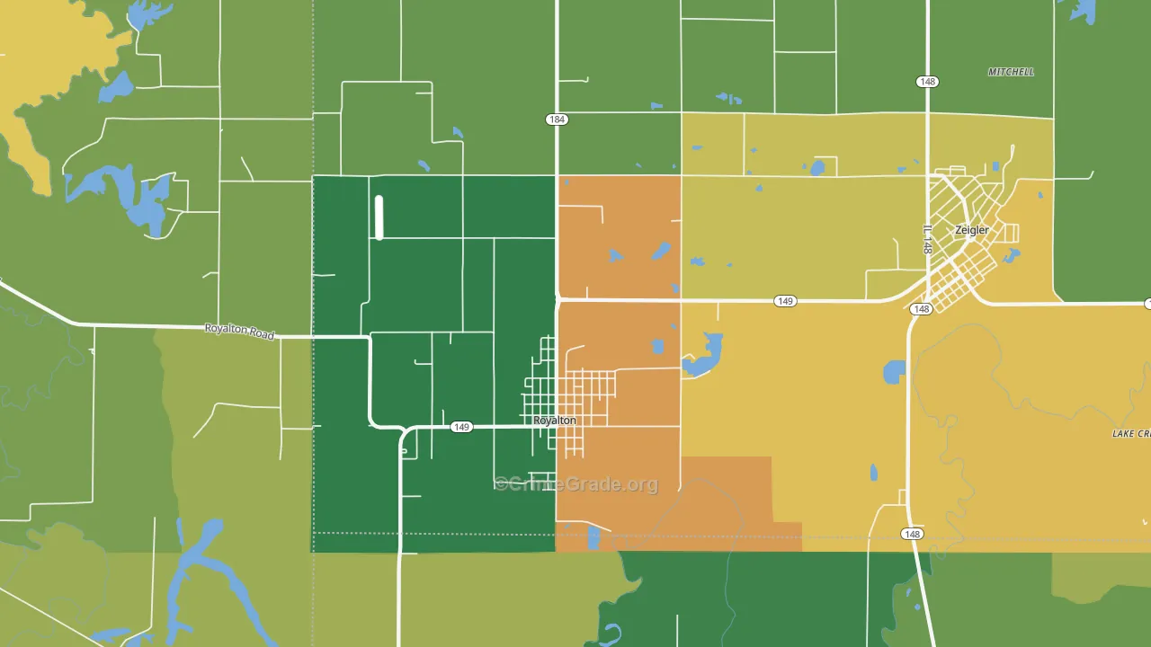 Royalton, IL Map of Assault Rates