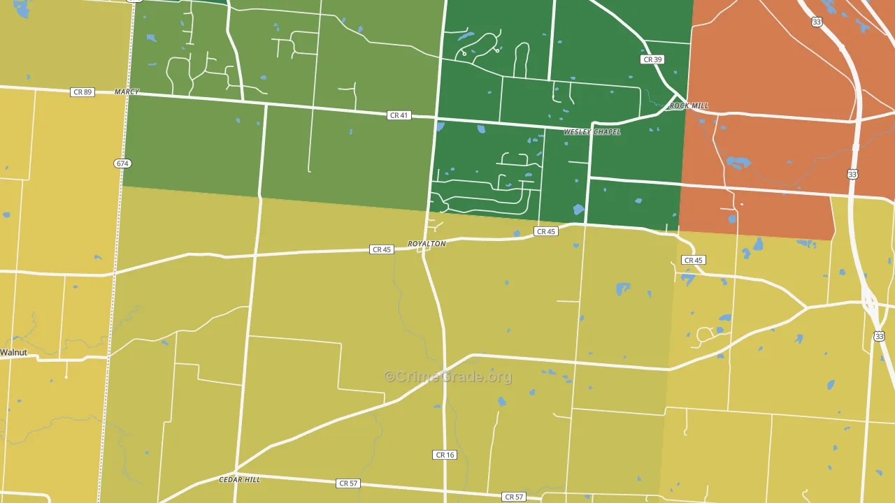 Royalton, OH Map of Assault Rates