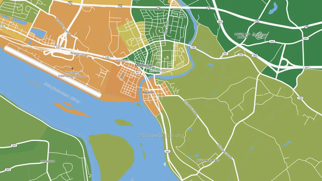 Royalton, PA Map of Assault Rates