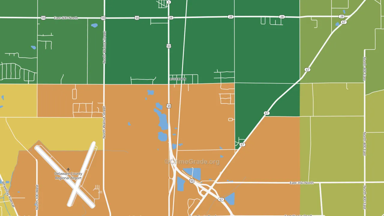 Royerton, IN Map of Assault Rates
