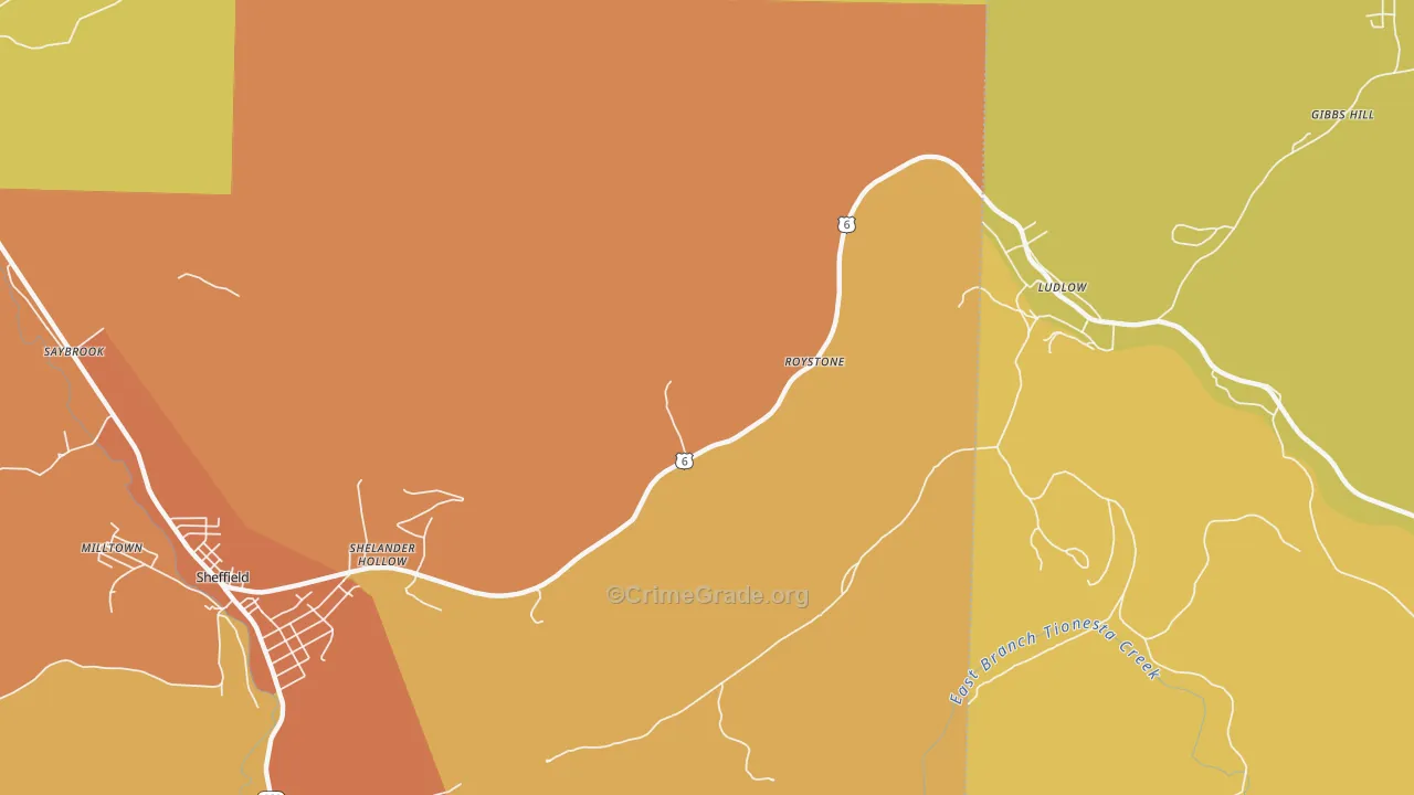 Roystone, PA Map of Assault Rates