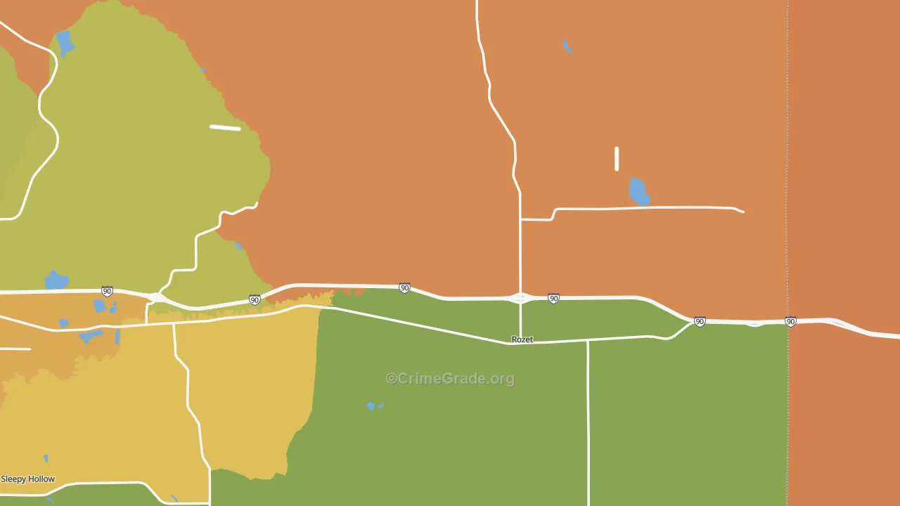 Rozet, WY Map of Assault Rates