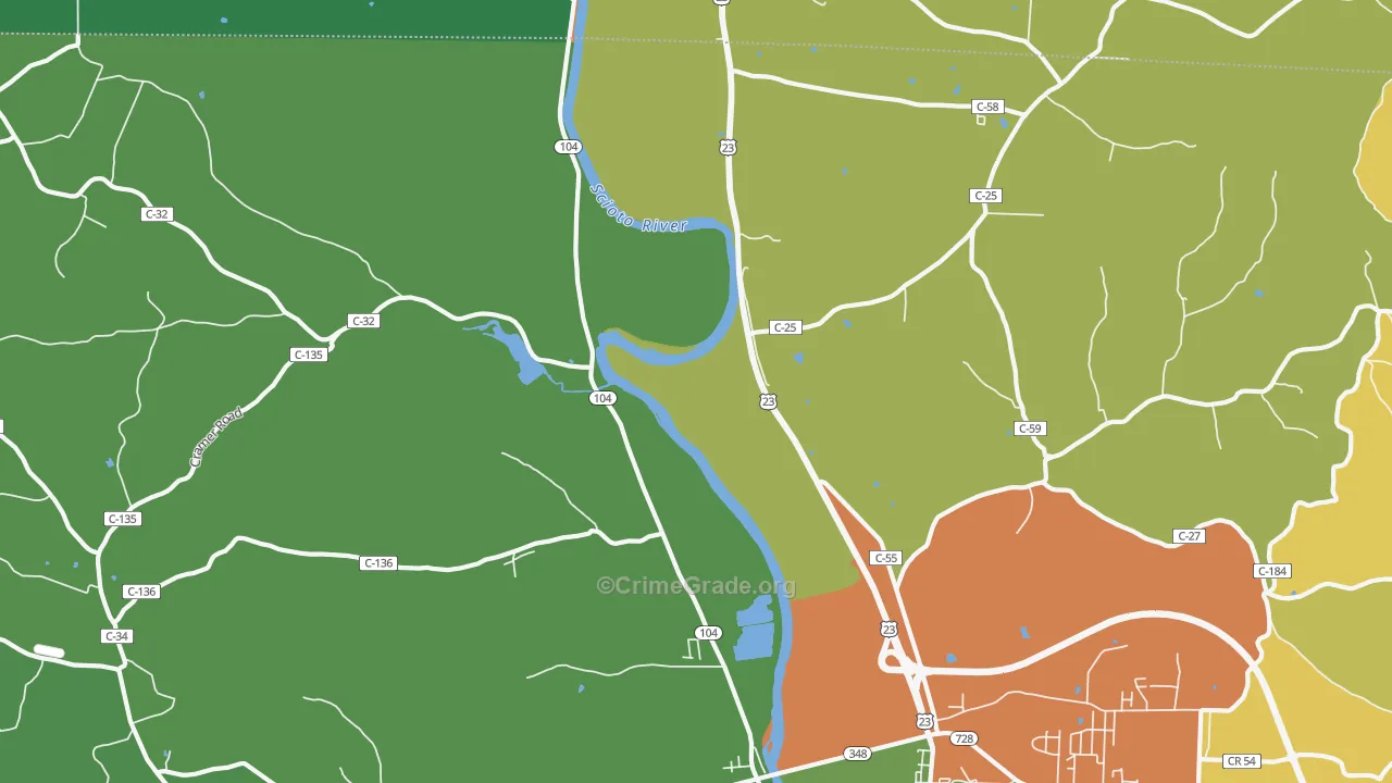 Rubyville, OH Map of Assault Rates