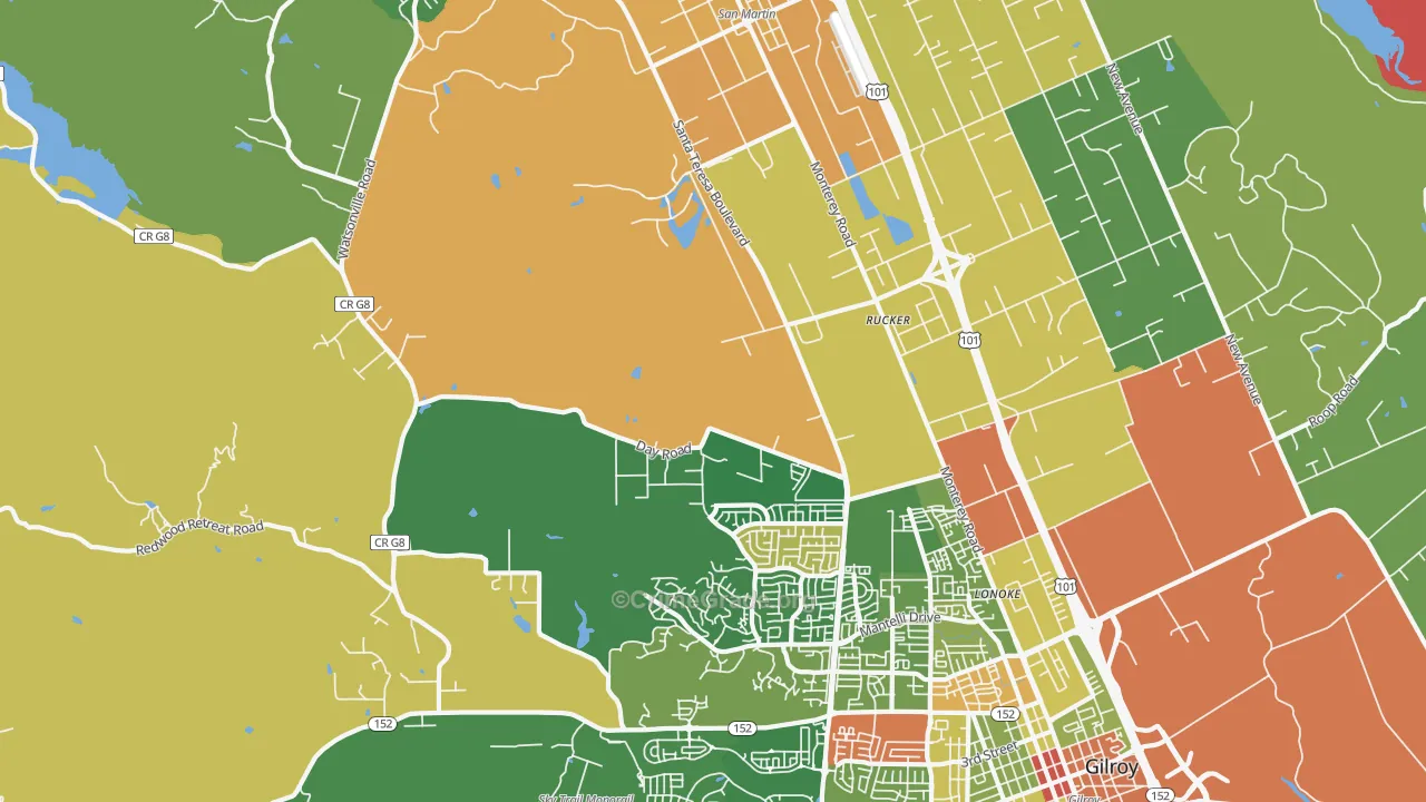 Rucker, CA Map of Assault Rates