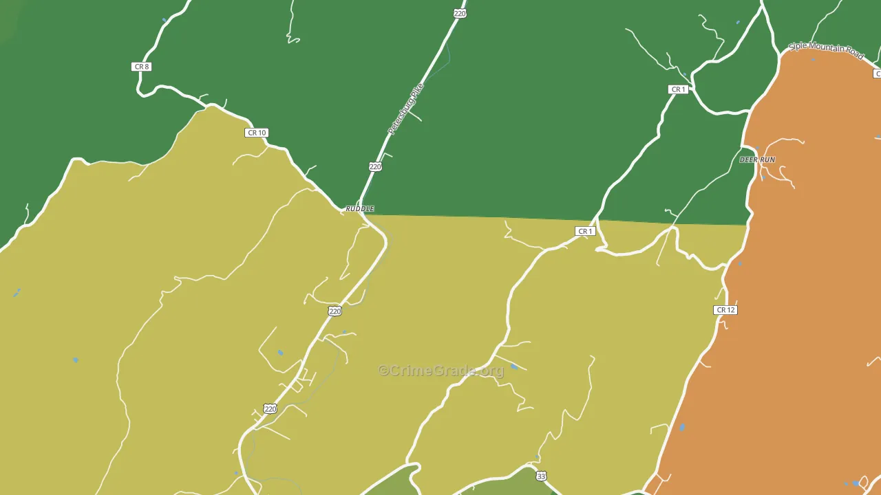 Ruddle, WV Map of Assault Rates