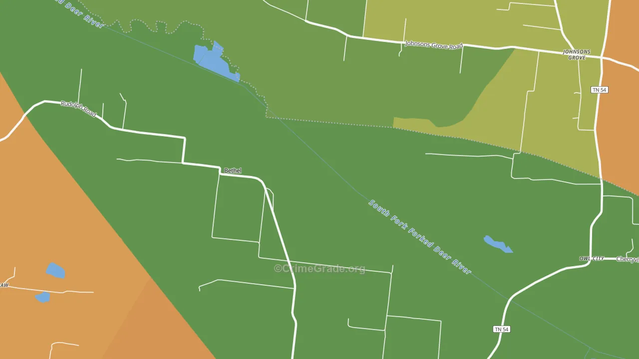 Rudolph, TN Map of Assault Rates