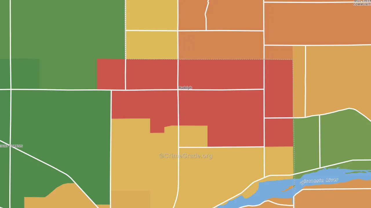 Rudolph, WI Map of Assault Rates