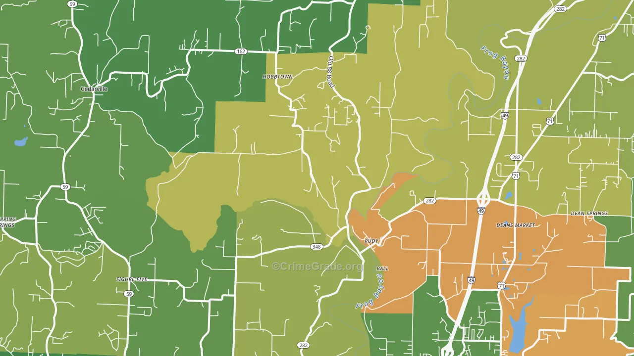 Rudy, AR Map of Assault Rates