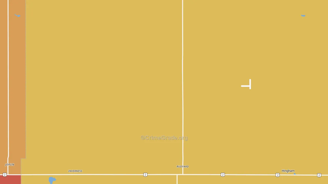 Rudyard, MT Map of Assault Rates