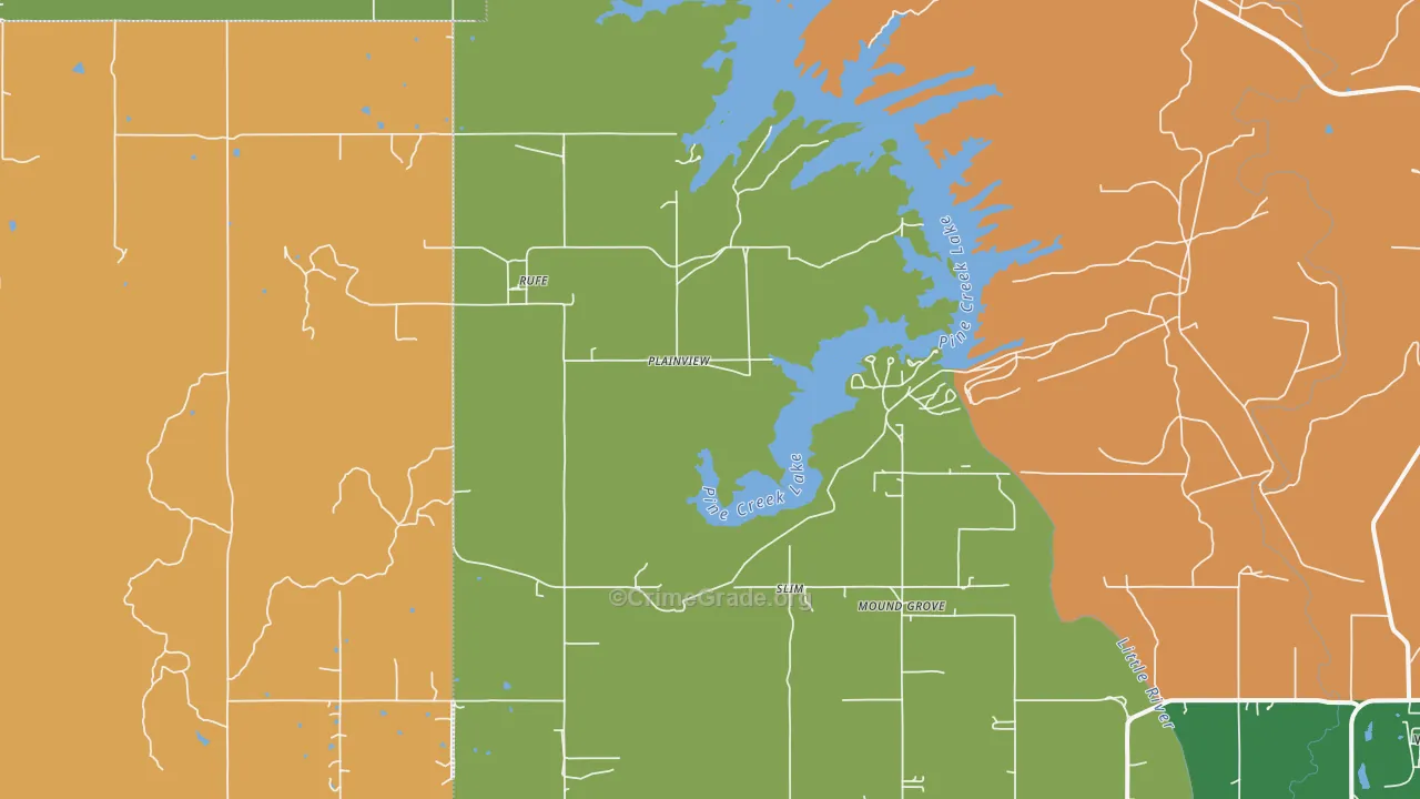 Rufe, OK Map of Assault Rates