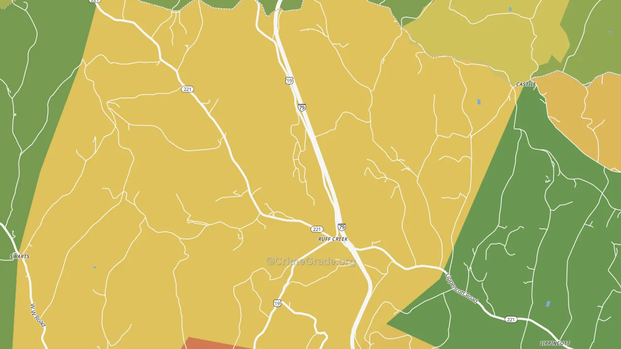 Ruff Creek, PA Map of Assault Rates