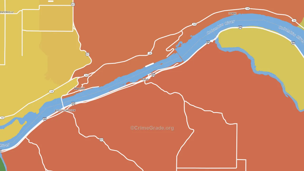 Rufus, OR Map of Assault Rates