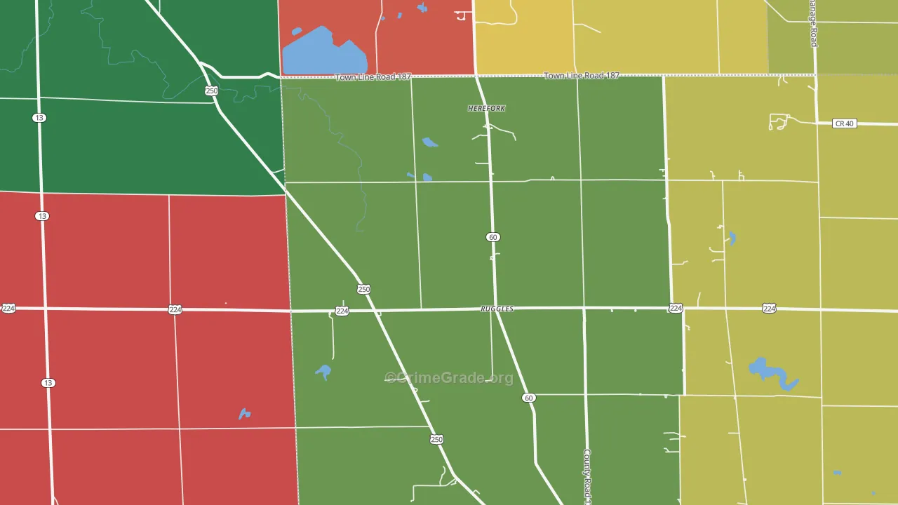 Ruggles, OH Map of Assault Rates