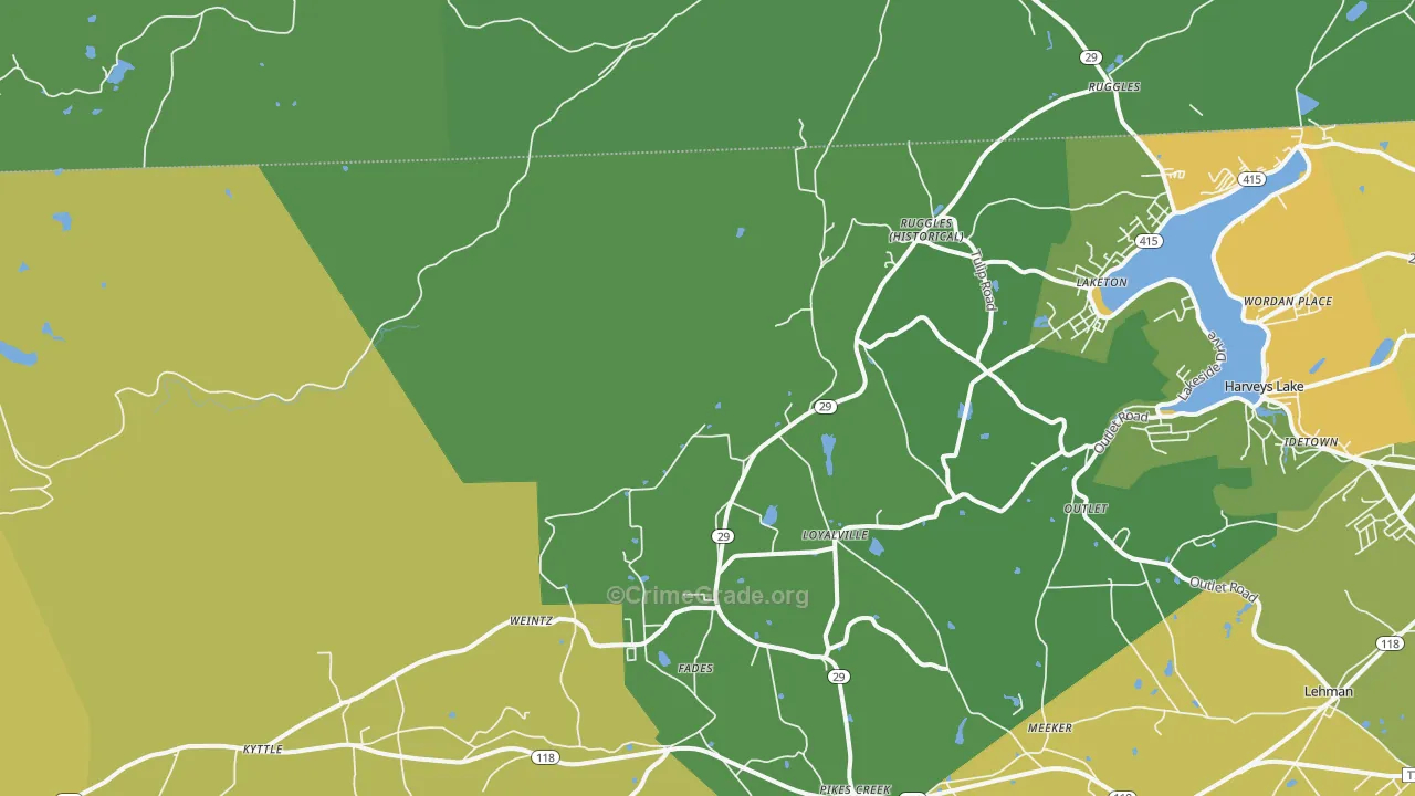Ruggles, PA Map of Assault Rates