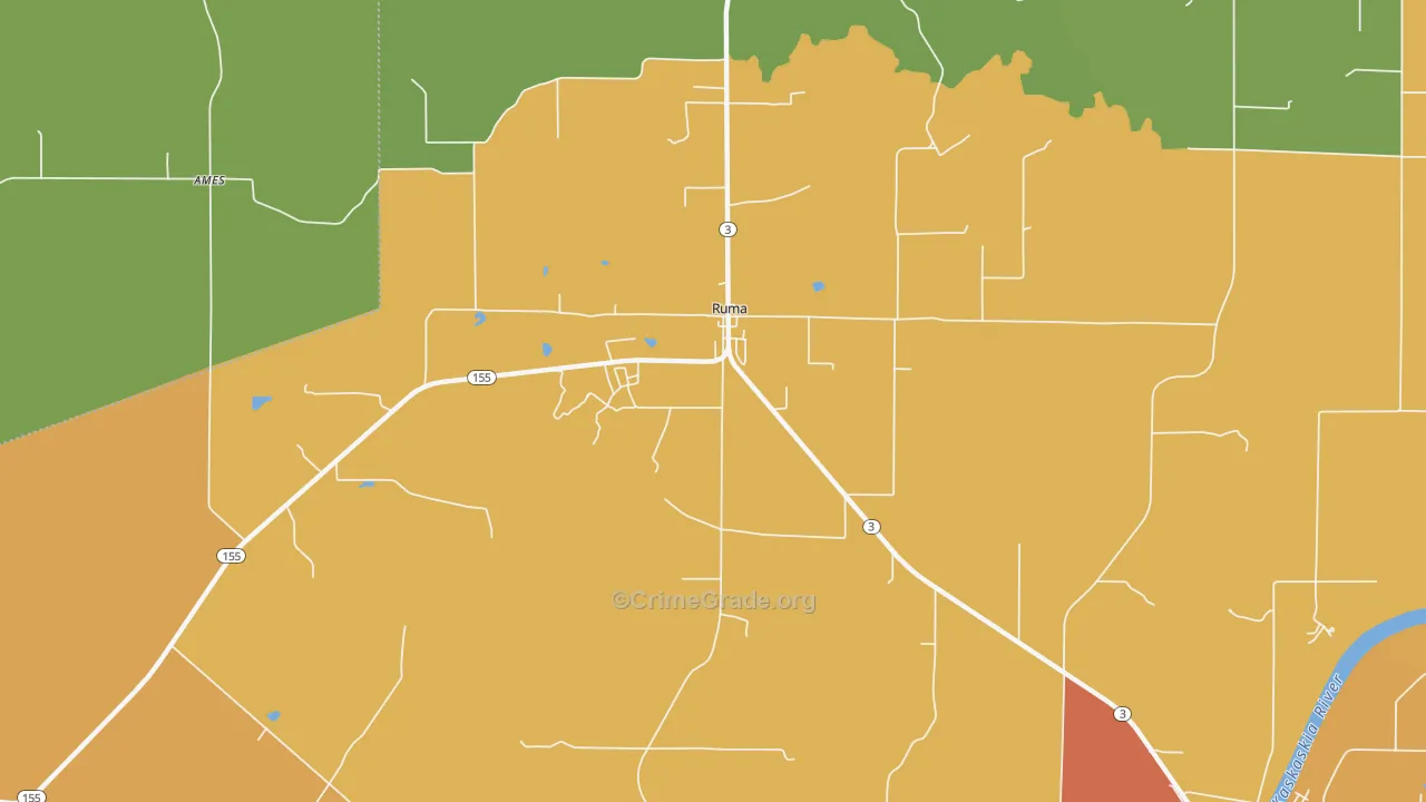 Ruma, IL Map of Assault Rates