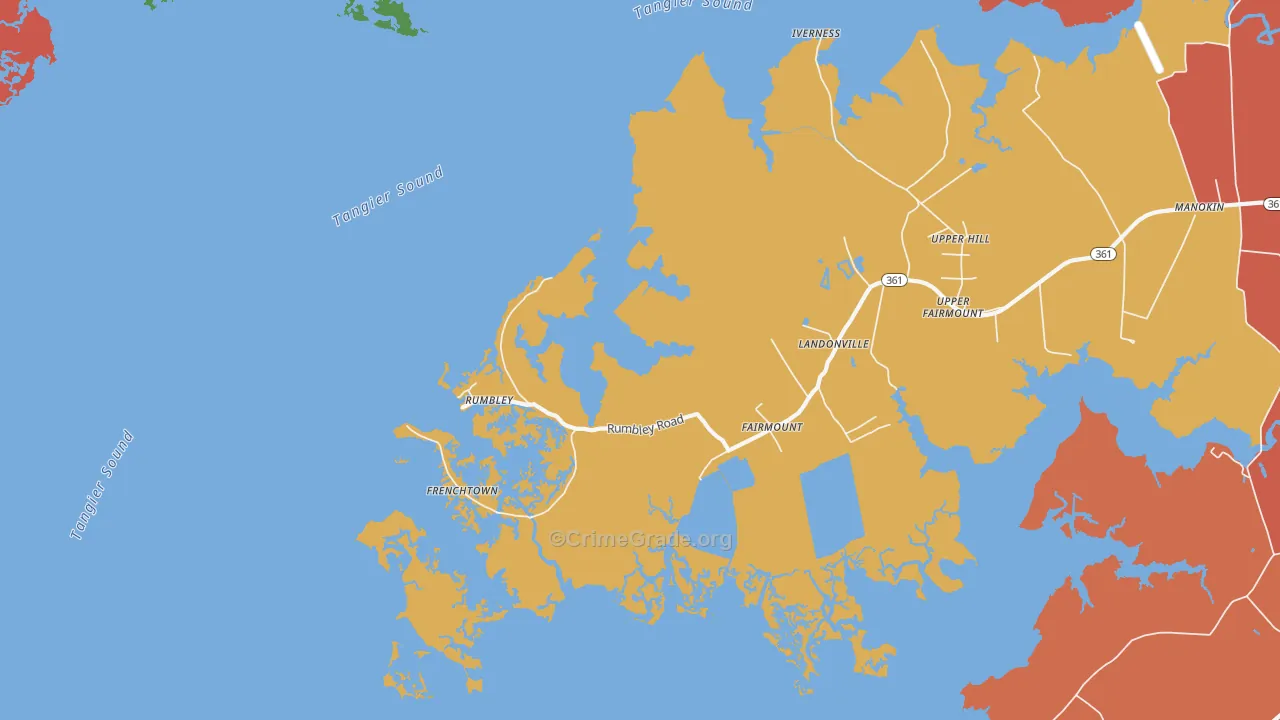 Rumbley, MD Map of Assault Rates