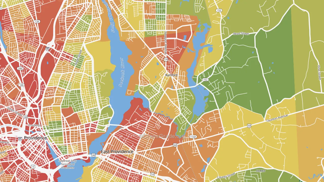 Rumford, RI Map of Assault Rates