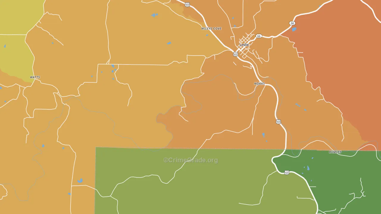 Rumley, AR Map of Assault Rates
