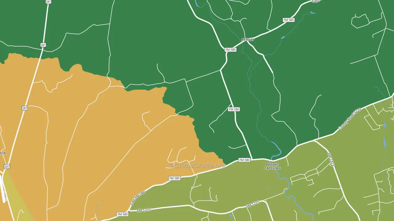 Rumley, TX Map of Assault Rates