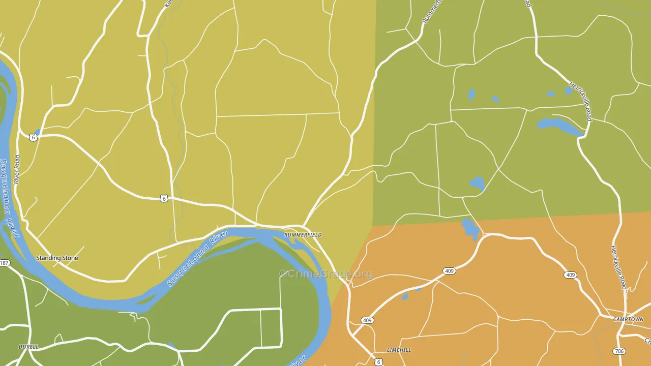 Rummerfield, PA Map of Assault Rates