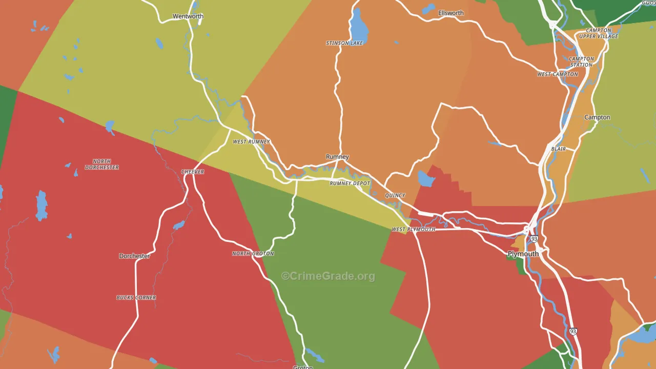 Rumney, NH Map of Assault Rates