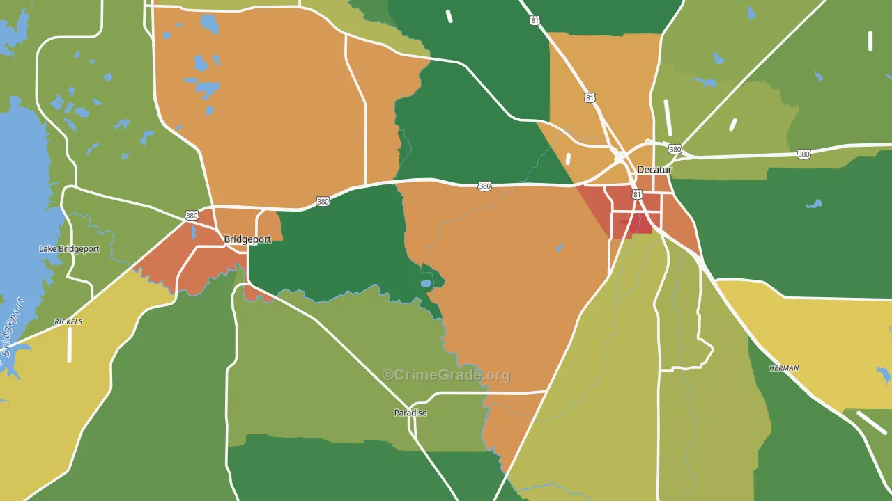 Runaway Bay, TX Map of Assault Rates
