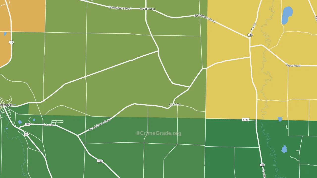 Rundell, PA Map of Assault Rates