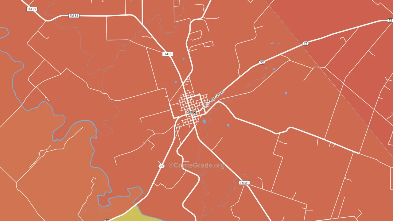 Runge, TX Map of Assault Rates