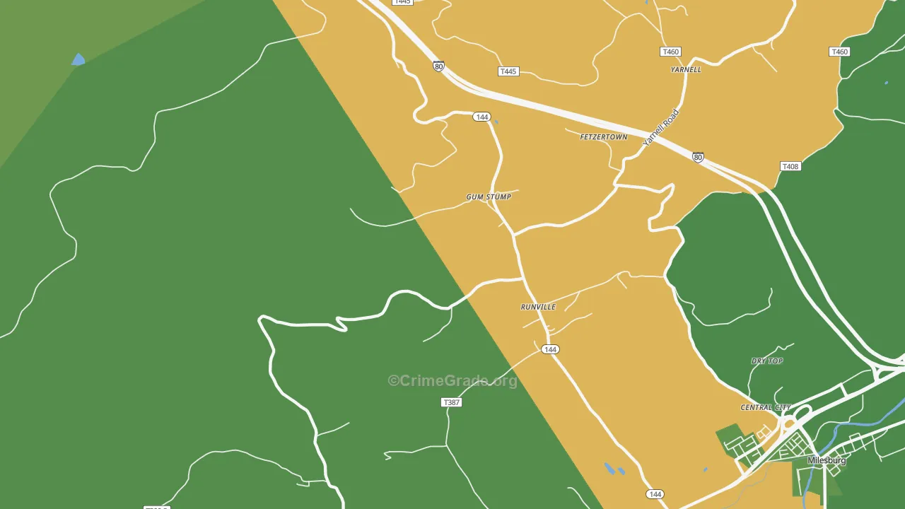 Runville, PA Map of Assault Rates