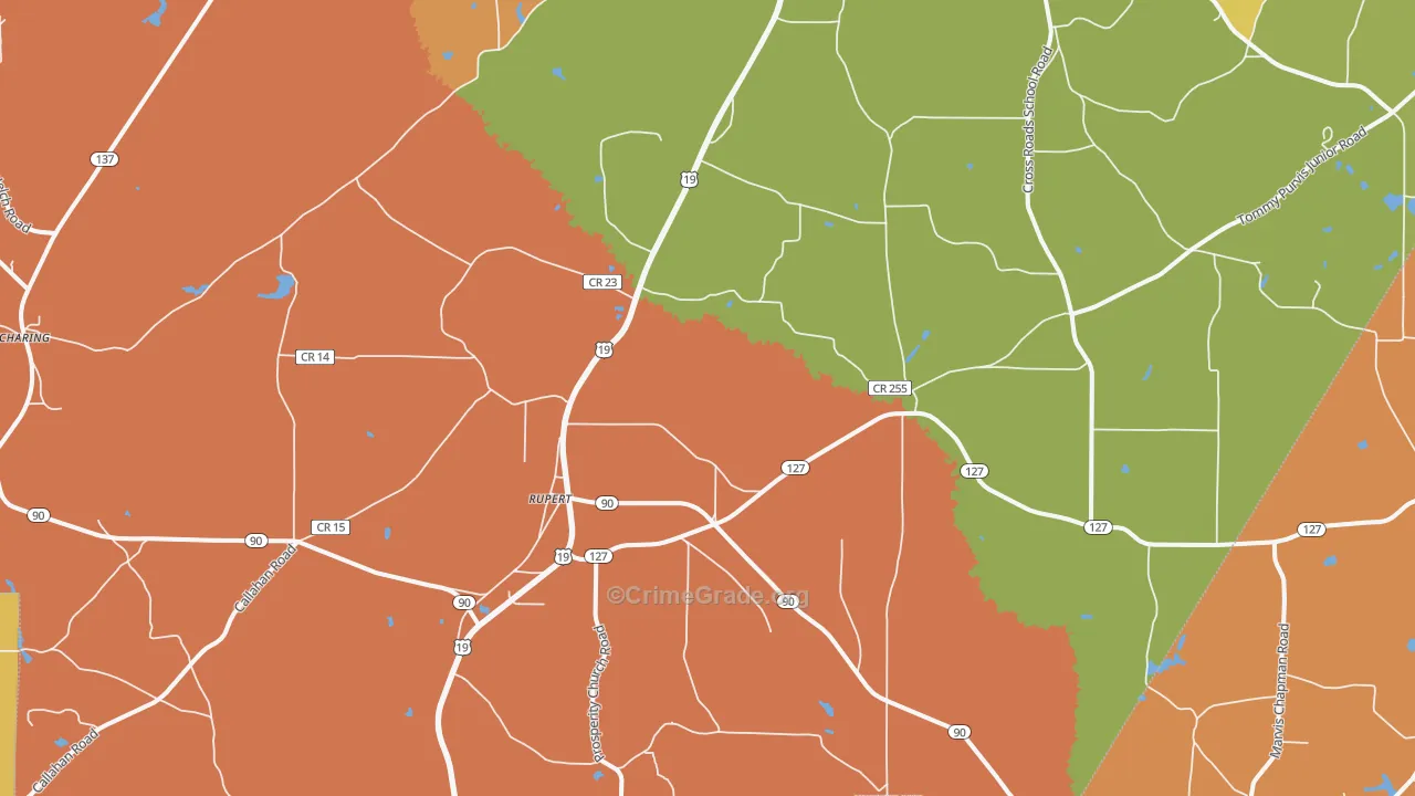Rupert, GA Map of Assault Rates