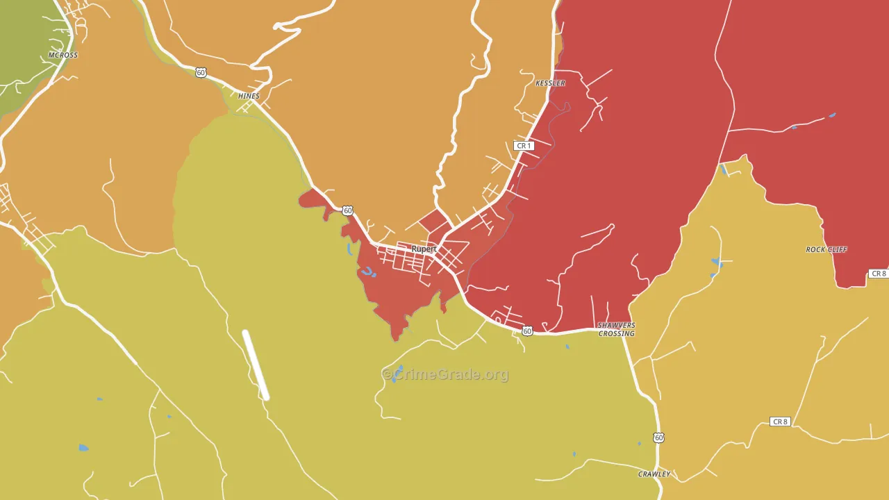 Rupert, WV Map of Assault Rates