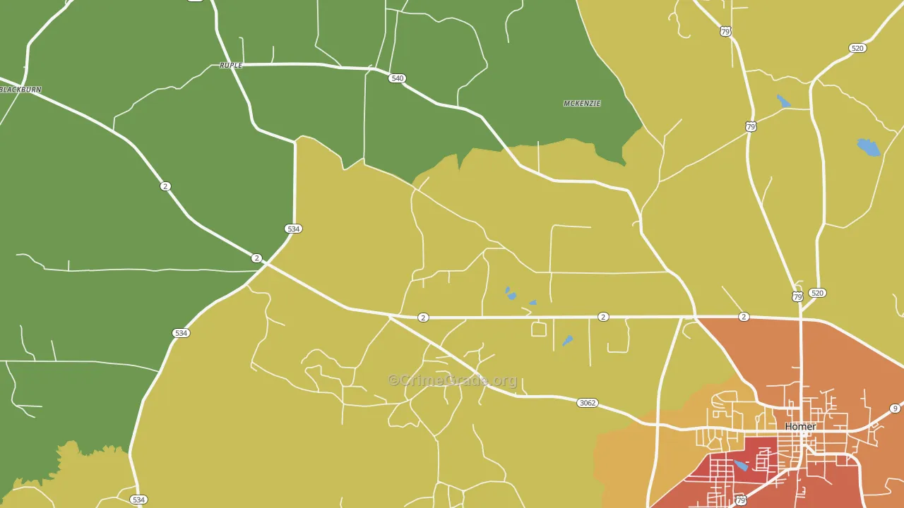 Ruple, LA Map of Assault Rates