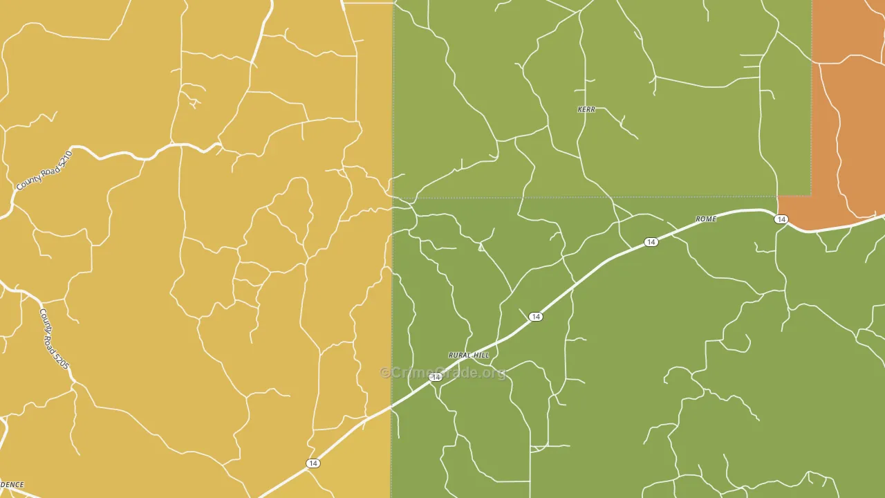 Rural Hill, MS Map of Assault Rates