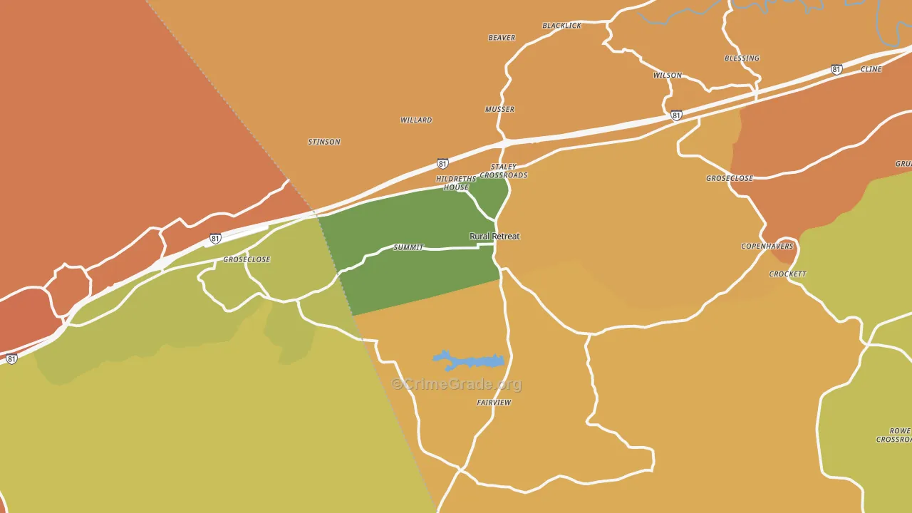 Rural Retreat, VA Map of Assault Rates