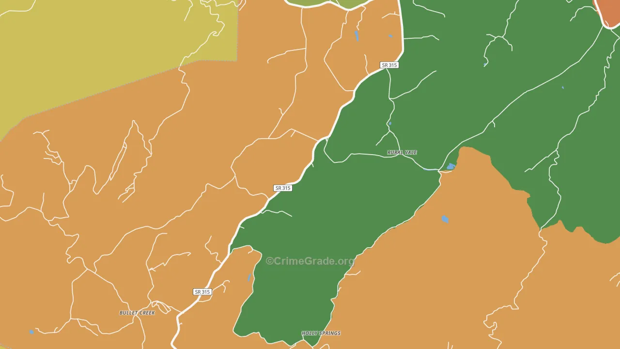 Rural Vale, TN Map of Assault Rates