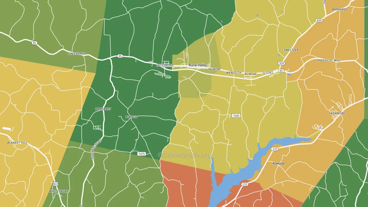 Rural Valley, PA Map of Assault Rates